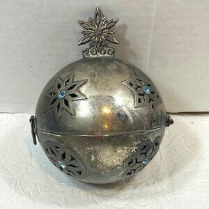 Lenox Millennium 2000 Silverplated Hinged Ball Ornament Potpourri Christmas